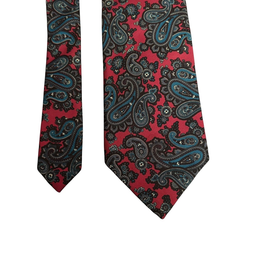 GANT 100% Silk Paisley Tie Pink Blue Black Floral Pattern Made in USA‎ 58x3.25" - Picture 8 of 8